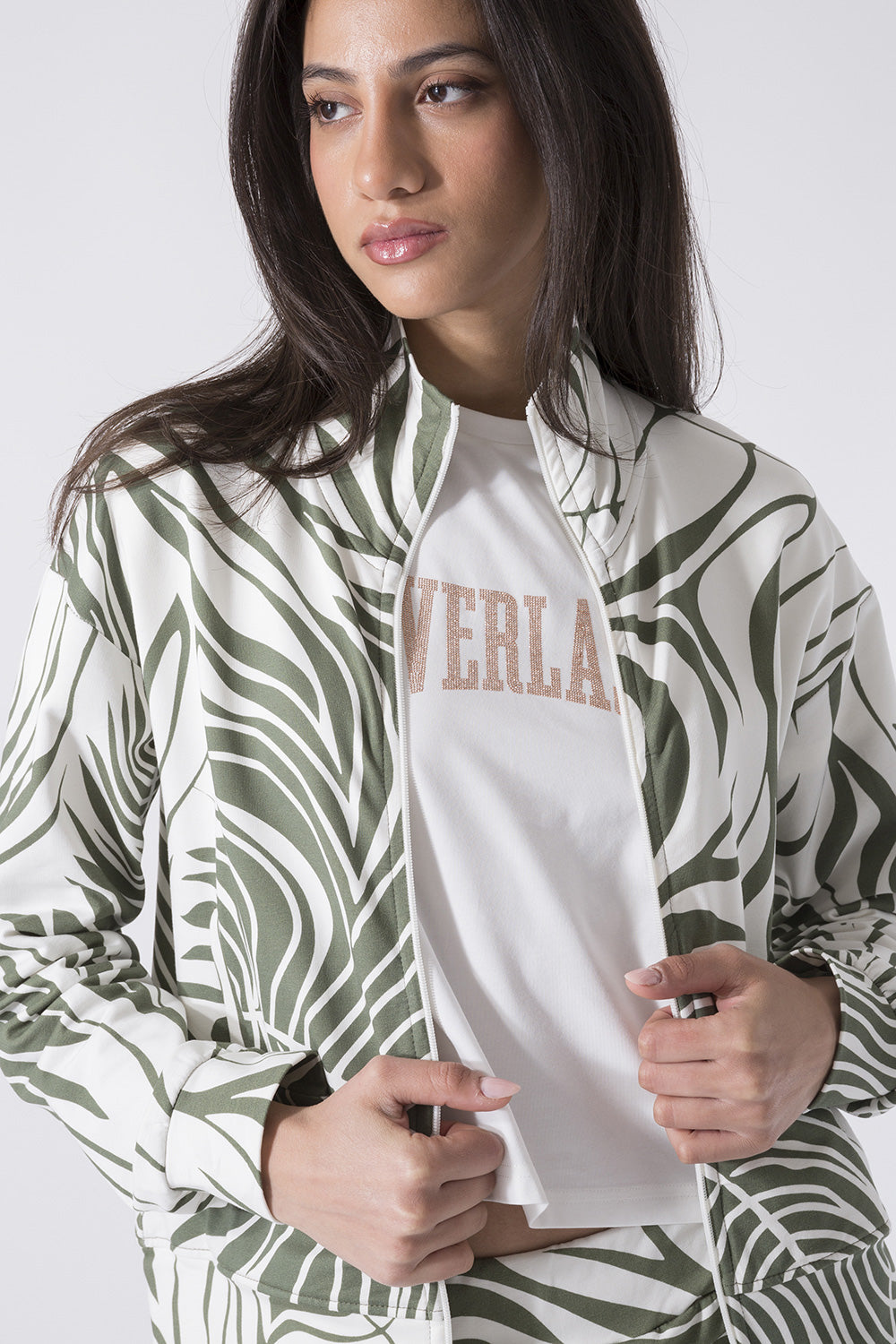 GIACCA FULL ZIP CON STAMPA ALL OVER