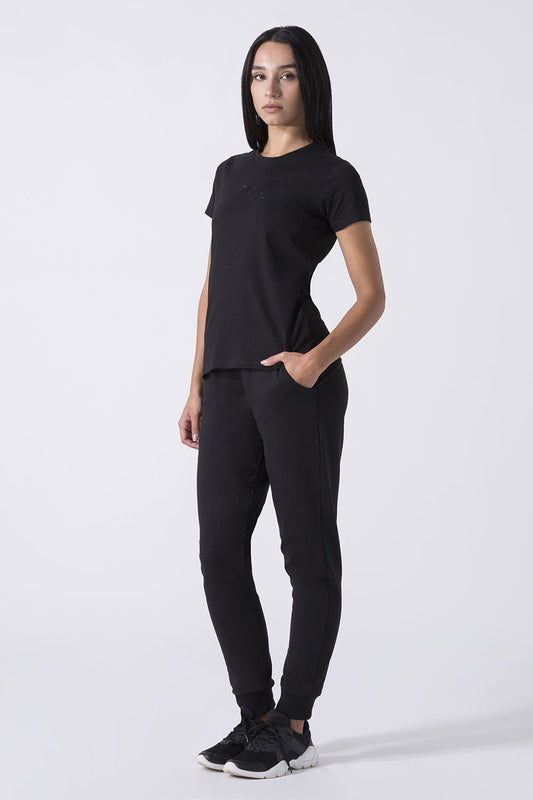 BASIC T-SHIRT WITH RHINESTONE LOGO