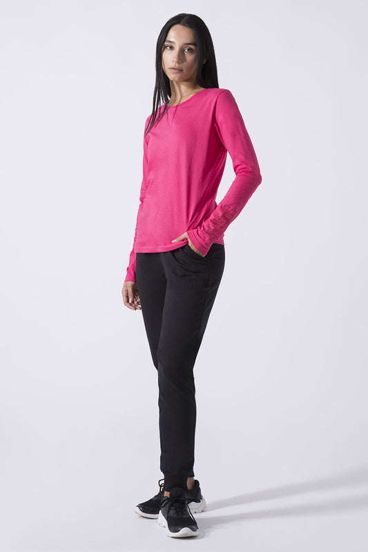 BASIC MAGLIA A MANICHE LUNGHE CON STRASS