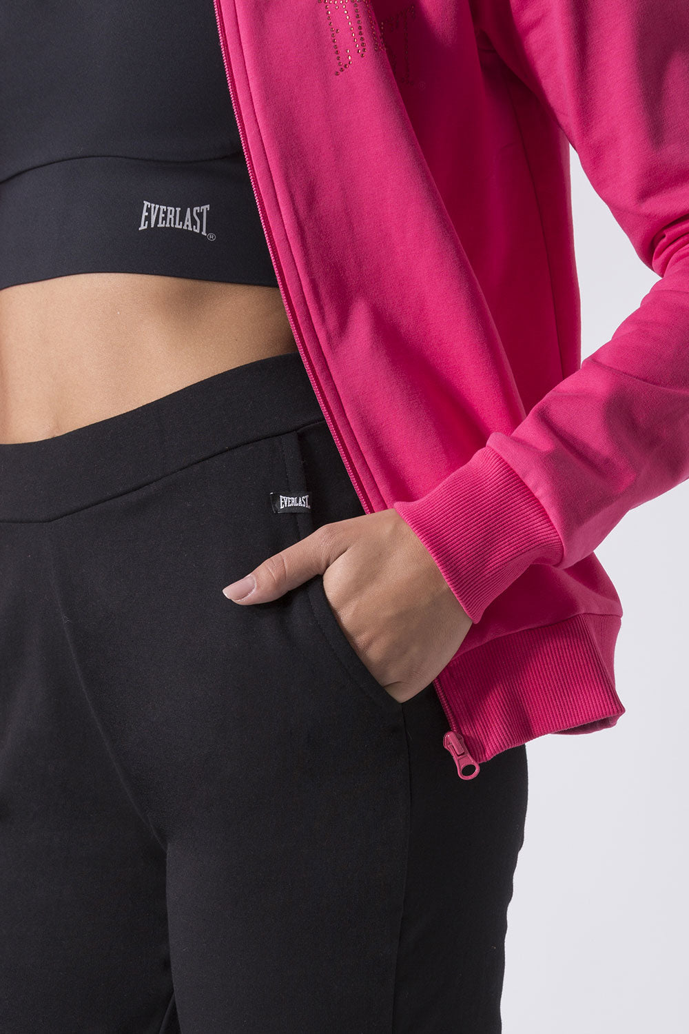 BASIC TRACKSUIT WITH HIGH-COLLAR SWEATSHIRT