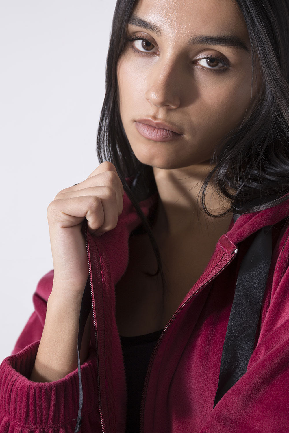 LEISURE GIACCA FULL ZIP CON CAPPUCCIO IN CINIGLIA