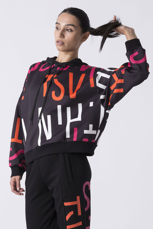 STREETWEAR FELPA CAPPUCCIO CON GRAFICA LETTERING