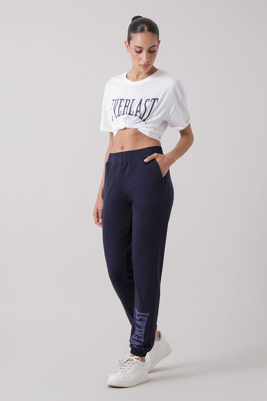 Basic pants with logo and elastic hem