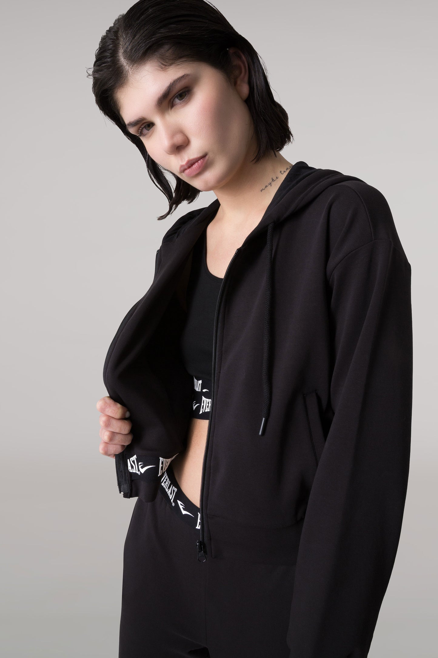 THE ICON GIACCA FULL ZIP CON CAPPUCCIO