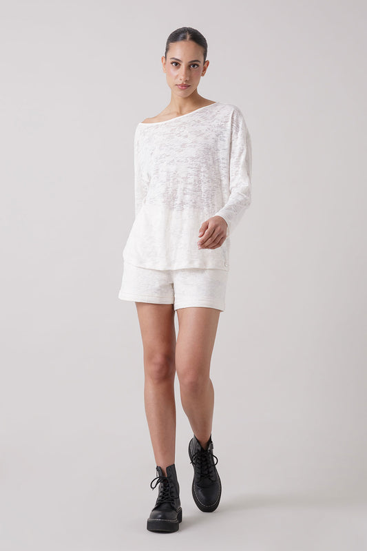 ACTIVE LONG-SLEEVE DEVORÉ TOP