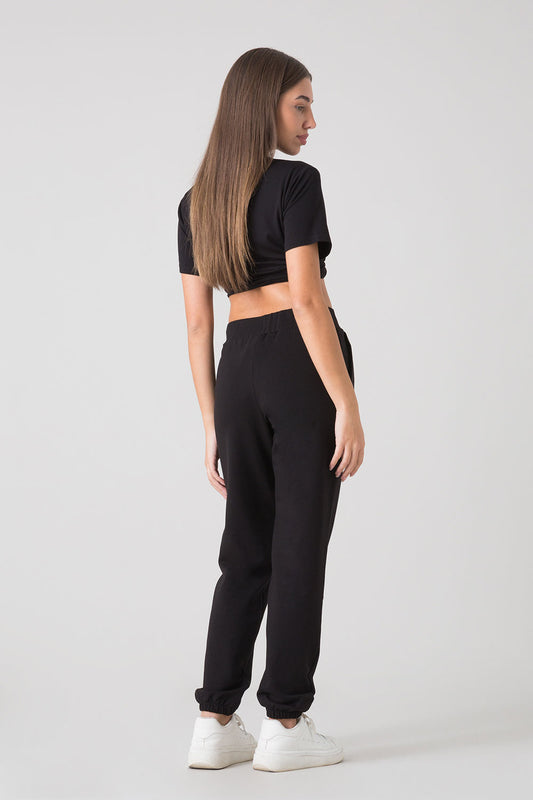 STAY WILD PANTALONE IN FELPA CON ELASTICO AL FONDO