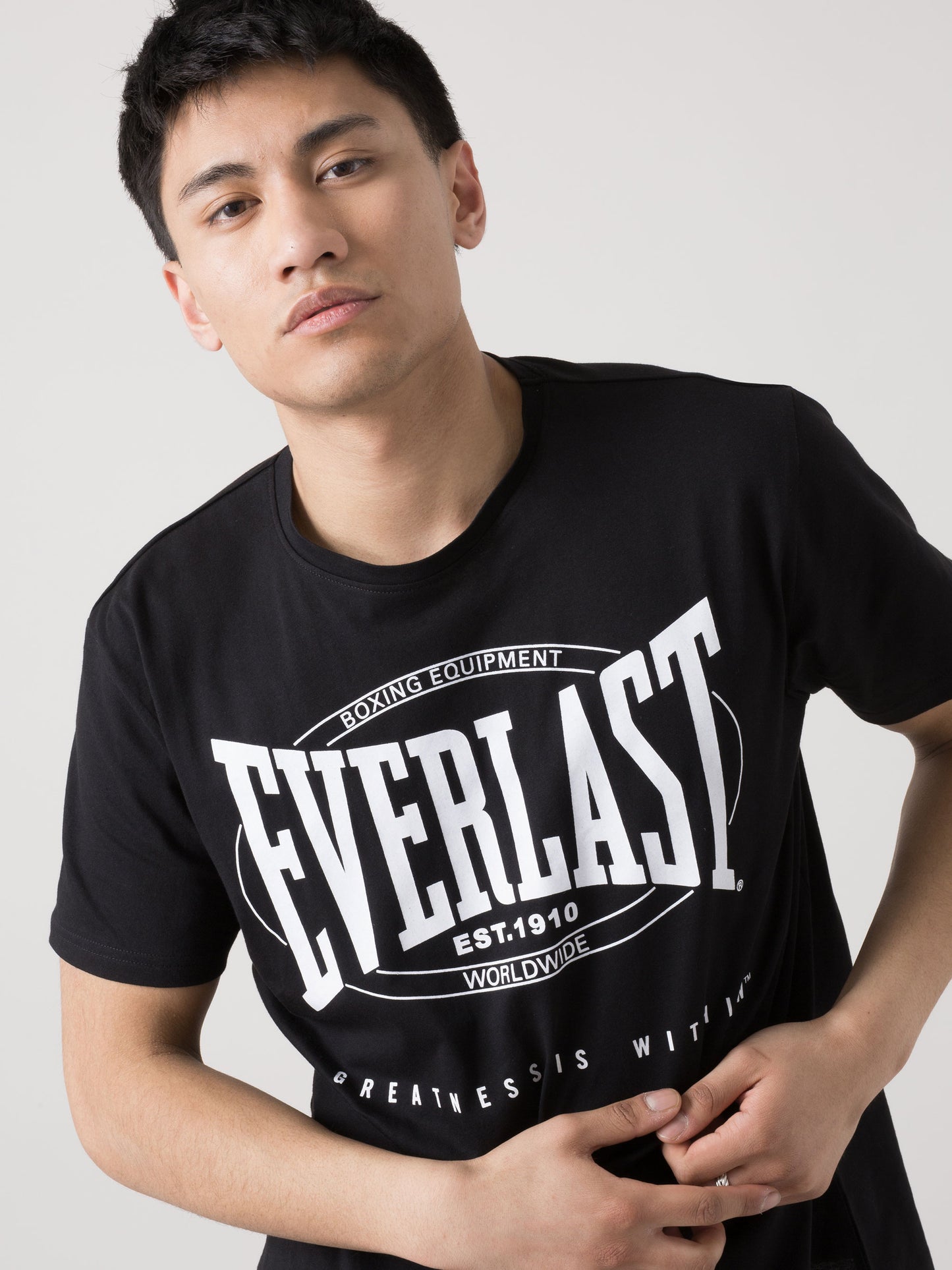 T-SHIRT UOMO EVERLAST SPORTSWEAR CON LOGO FRONTALE ICONICO IN JERSEY LEGGERO
