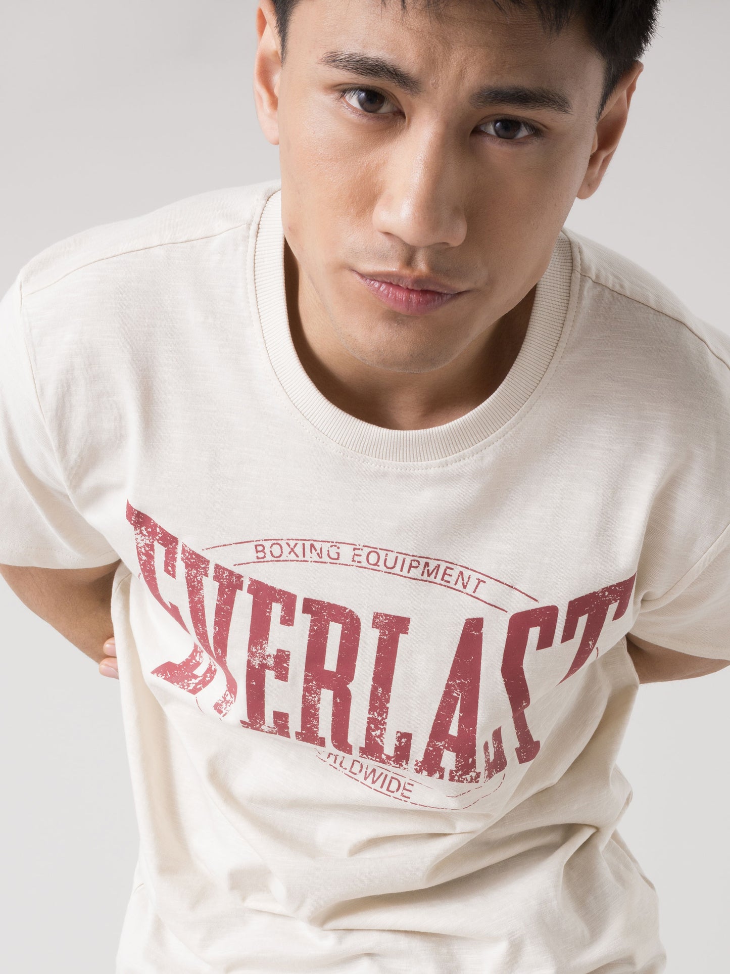 T-SHIRT UOMO EVERLAST SLUB JERSEY CON LOGO FRONTALE AUTHENTIC