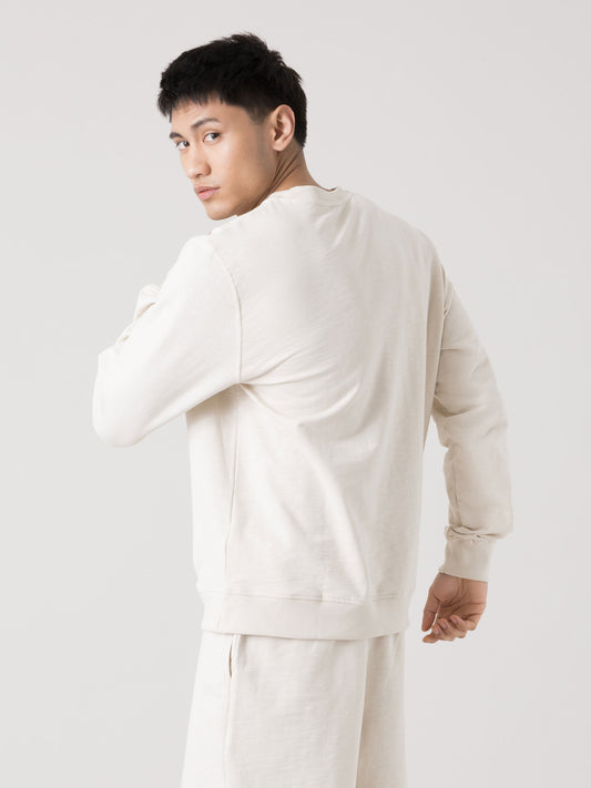 FELPA GIROCOLLO UOMO EVERLAST SLUB FLEECE CON STAMPA FRONTALE