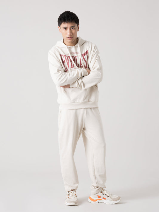 FELPA CON CAPPUCCIO UOMO EVERLAST IN SLUB CON LOGO FRONTALE VINTAGE