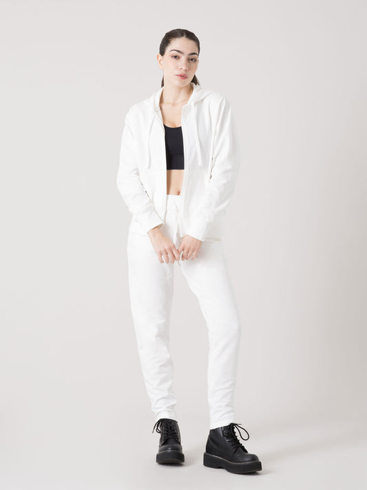 EVERLAST FELPA DONNA FULL ZIP CON CAPPUCCIO IN SLUB