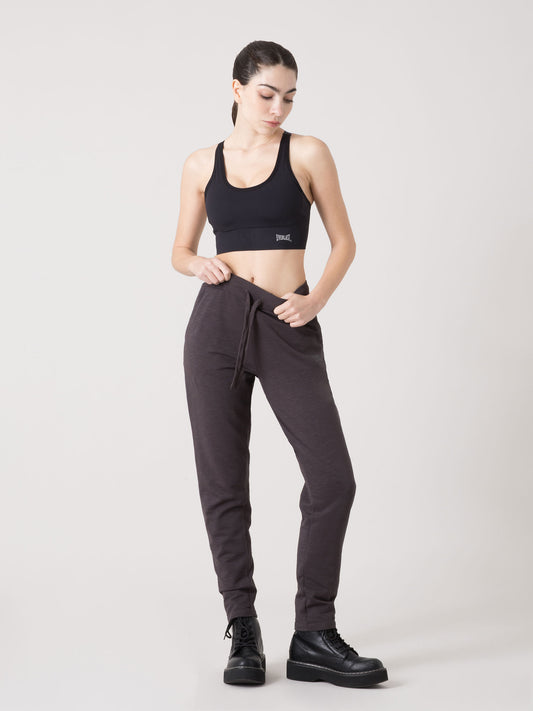 PANTALONE DONNA EVERLAST IN FELPA SLUB NON GARZATA CON COULISSE