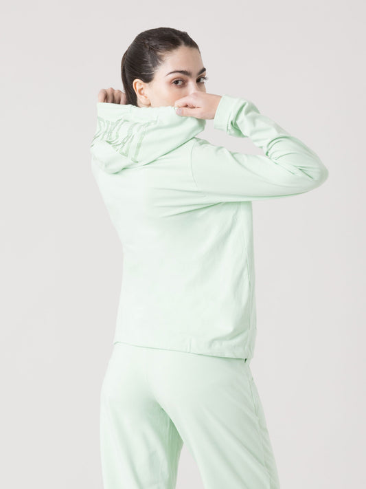 EVERLAST FELPA DONNA FULL ZIP CON CAPPUCCIO E STRASS