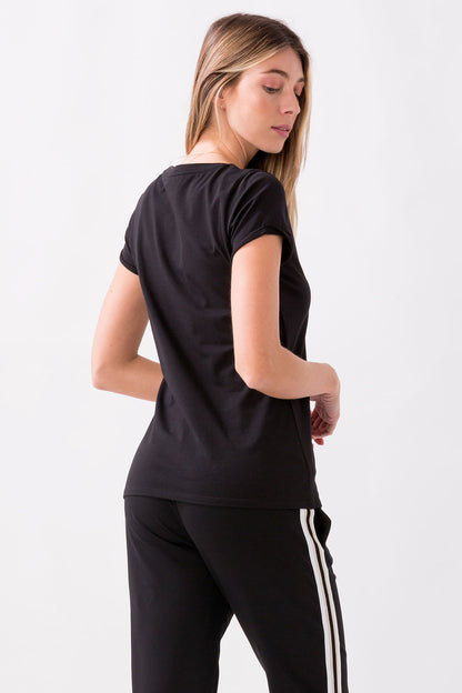 T-SHIRT IN JERSEY STRETCH CON MICRO-BORCHIE