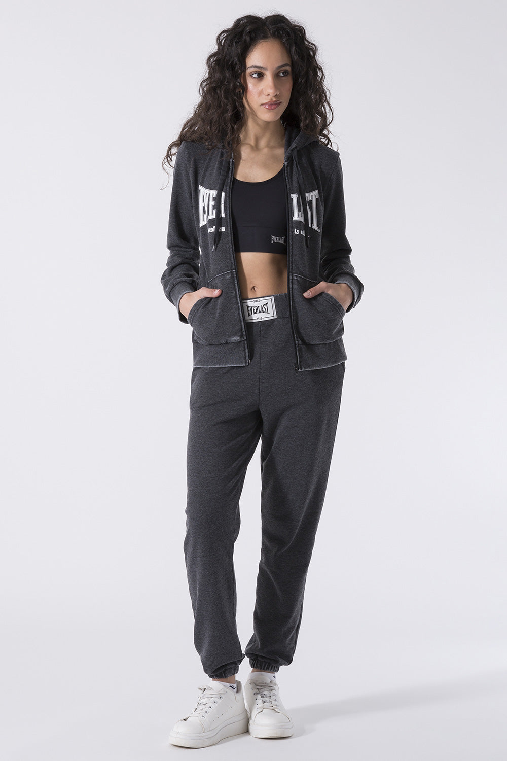 FELPA FULL ZIP CON CAPPUCCIO MINIMAL BOXING