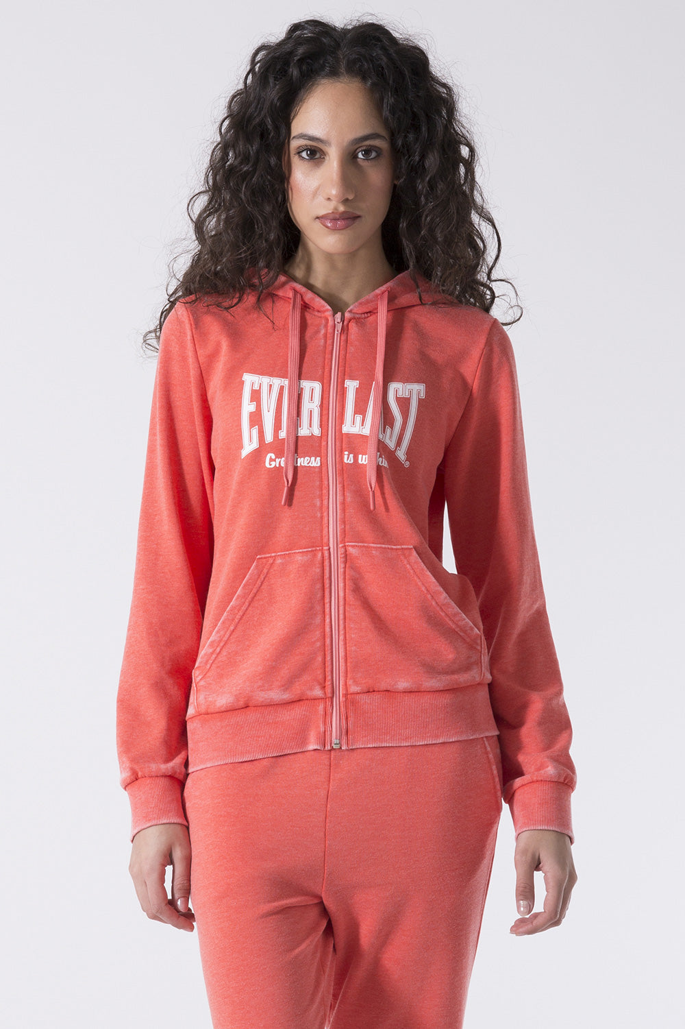 FELPA FULL ZIP CON CAPPUCCIO MINIMAL BOXING