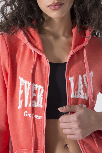 FELPA FULL ZIP CON CAPPUCCIO MINIMAL BOXING