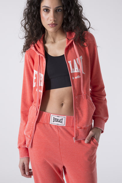 FELPA FULL ZIP CON CAPPUCCIO MINIMAL BOXING