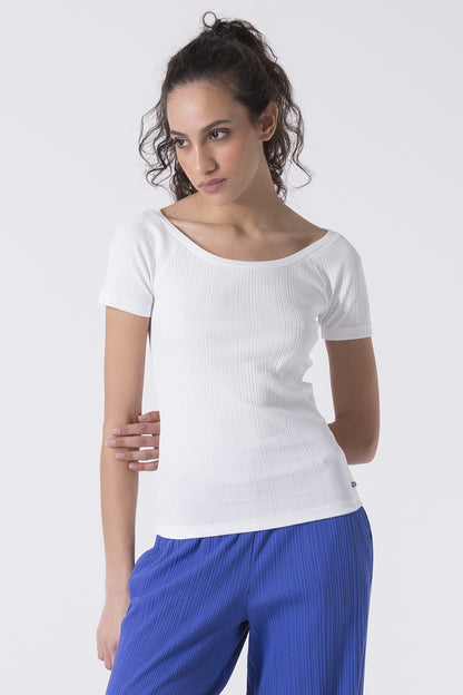 T-SHIRT SPORTY ELEGANCE IN COSTINA STRETCH