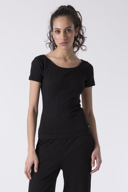 T-SHIRT SPORTY ELEGANCE IN COSTINA STRETCH