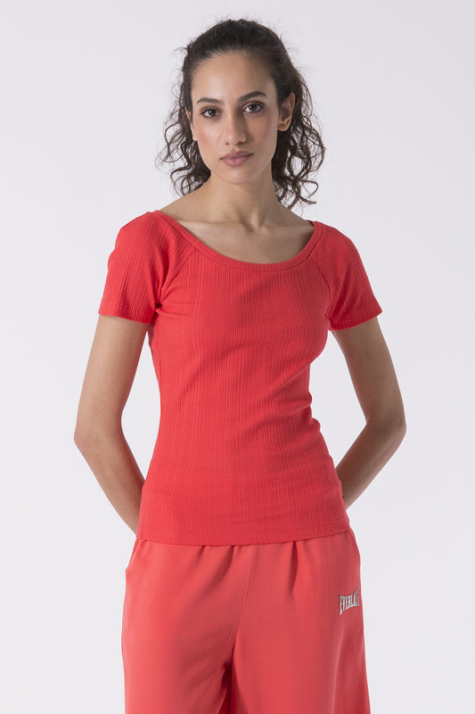 T-SHIRT SPORTY ELEGANCE IN STRETCH RIB