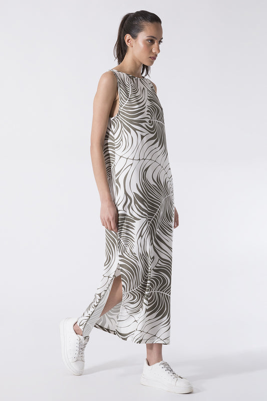 LONG WANDERLUST DRESS WITH ALL-OVER PRINT