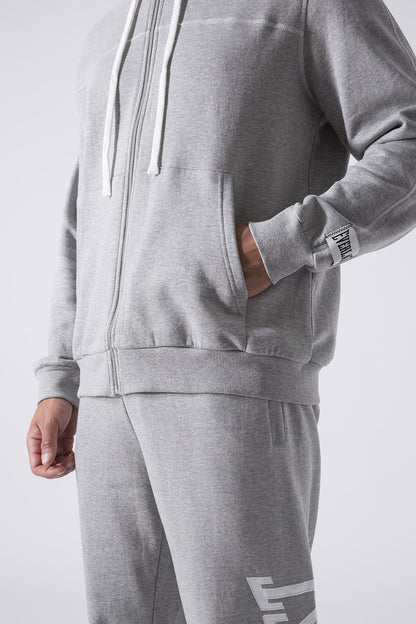 EXCLUSIVE FULL-ZIP HOODIE WITH LOGO ON HOOD