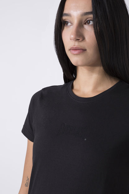 BASIC T-SHIRT CON LOGO STRASS