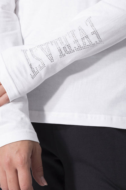 BASIC LONG-SLEEVED RHINESTONE TOP