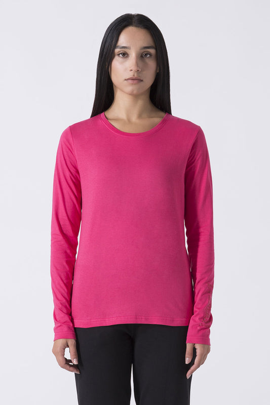 BASIC LONG-SLEEVED RHINESTONE TOP