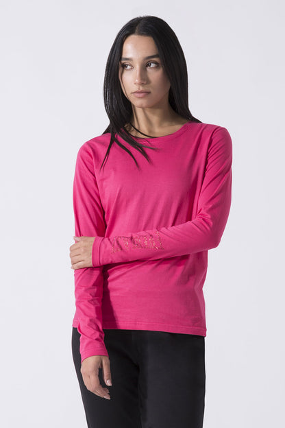 BASIC LONG-SLEEVED RHINESTONE TOP