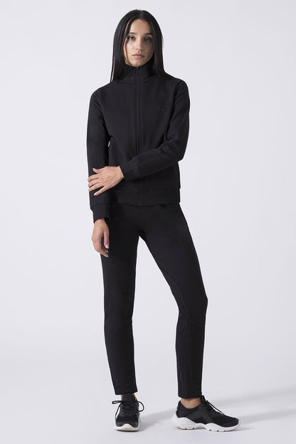 BASIC TRACKSUIT WITH HIGH-COLLAR SWEATSHIRT