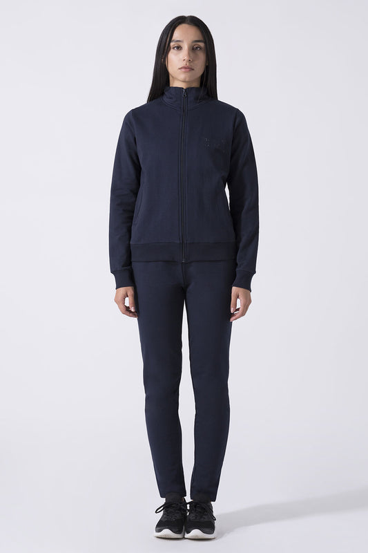 BASIC TRACKSUIT WITH HIGH-COLLAR SWEATSHIRT