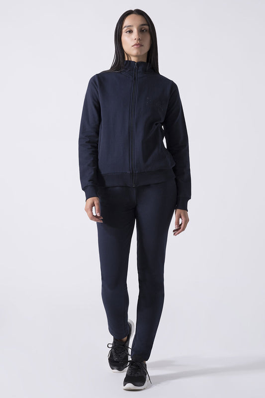BASIC TRACKSUIT WITH HIGH-COLLAR SWEATSHIRT