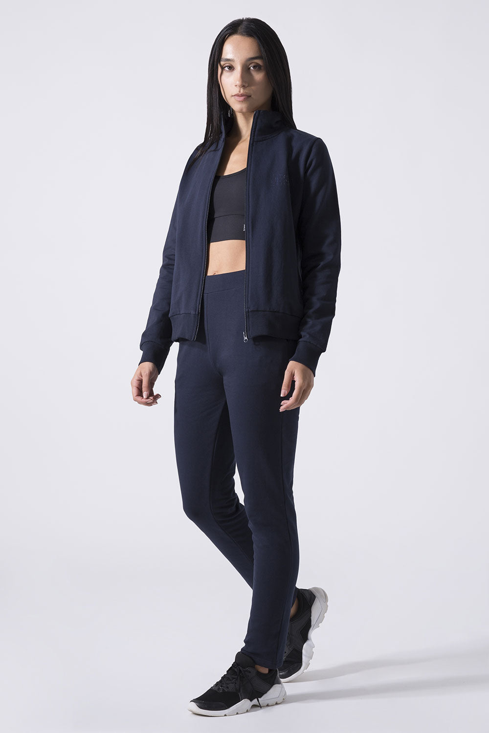 BASIC TRACKSUIT WITH HIGH-COLLAR SWEATSHIRT