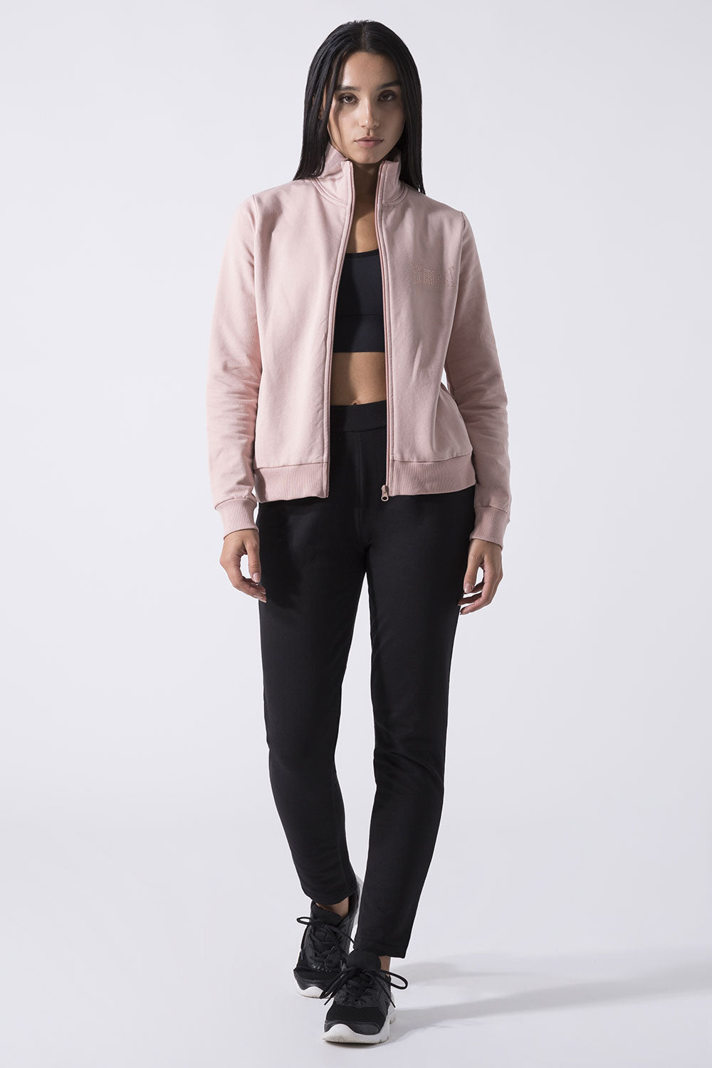 BASIC TRACKSUIT WITH HIGH-COLLAR SWEATSHIRT