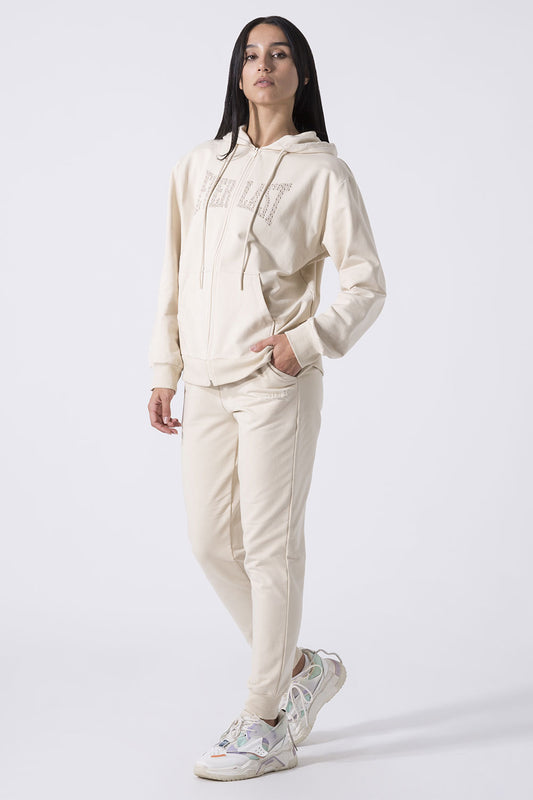 LEISURE FELPA OVER FULL ZIP CON CAPPUCCIO