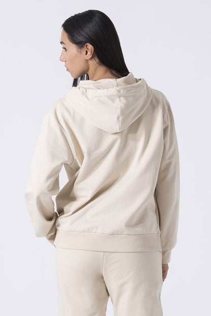 LEISURE FELPA OVER FULL ZIP CON CAPPUCCIO