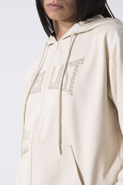 LEISURE FELPA OVER FULL ZIP CON CAPPUCCIO