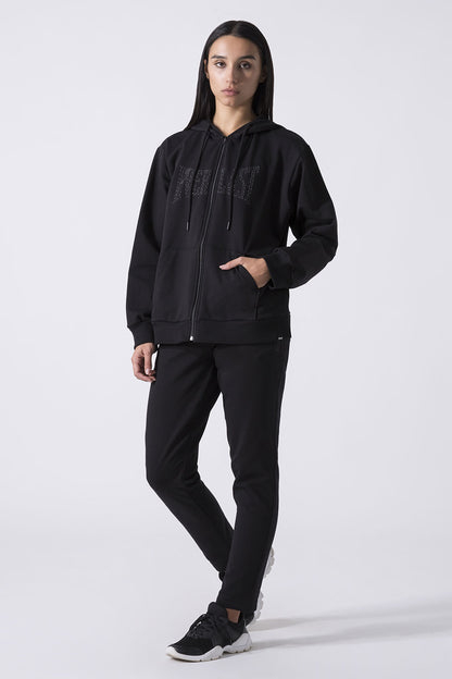 LEISURE FELPA OVER FULL ZIP CON CAPPUCCIO