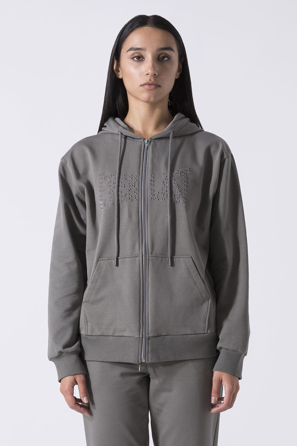 LEISURE FELPA OVER FULL ZIP CON CAPPUCCIO