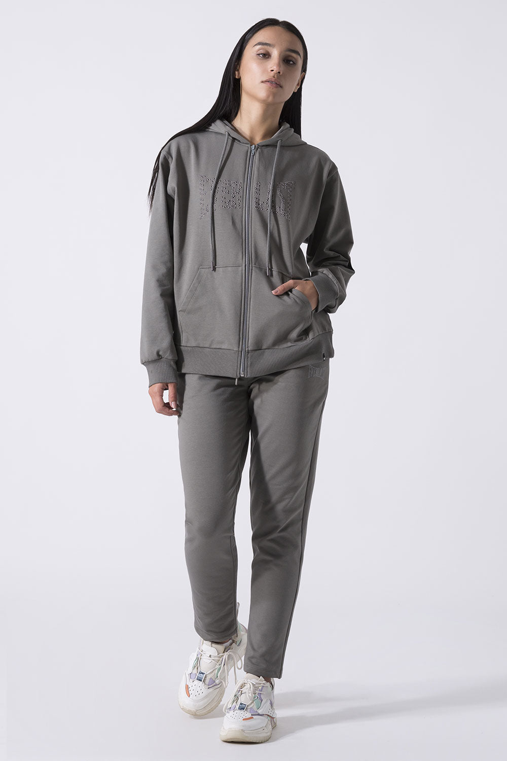 LEISURE FELPA OVER FULL ZIP CON CAPPUCCIO