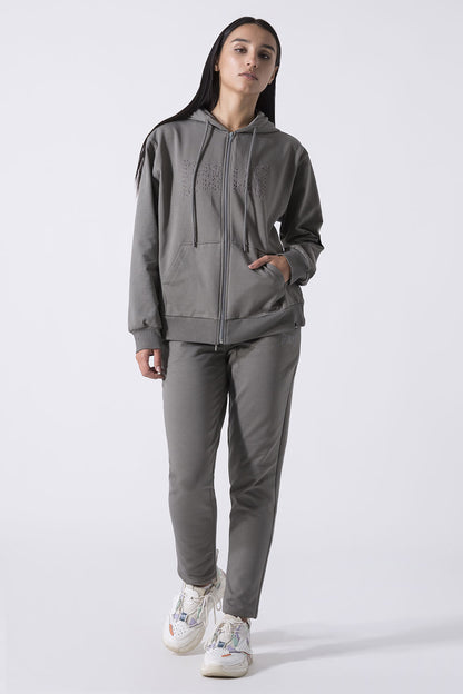 LEISURE FELPA OVER FULL ZIP CON CAPPUCCIO