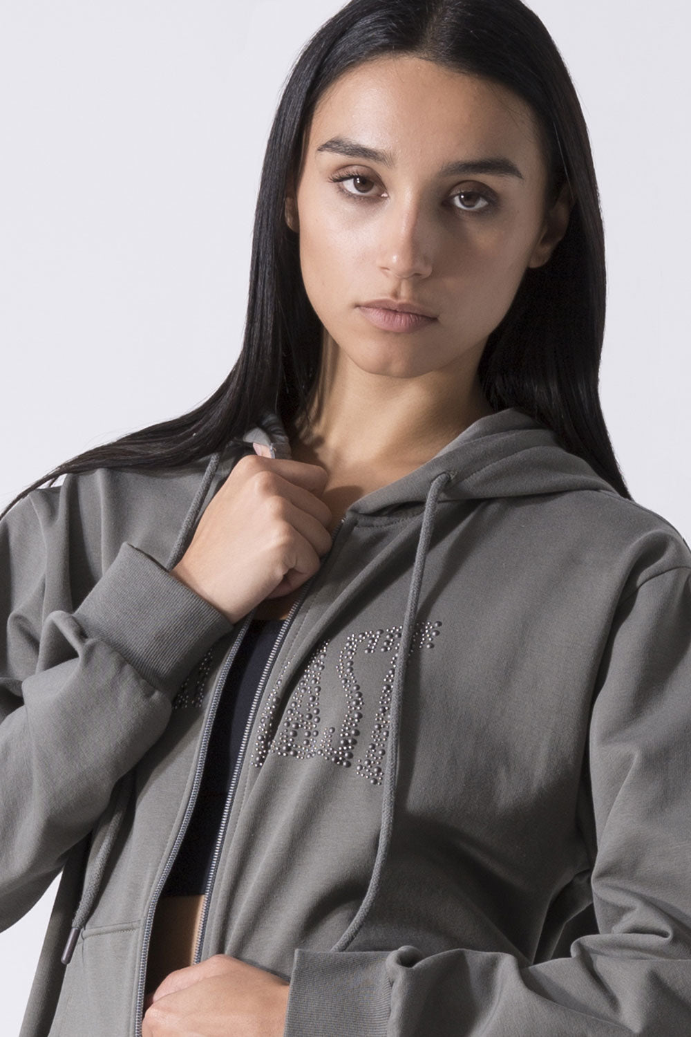 LEISURE FELPA OVER FULL ZIP CON CAPPUCCIO