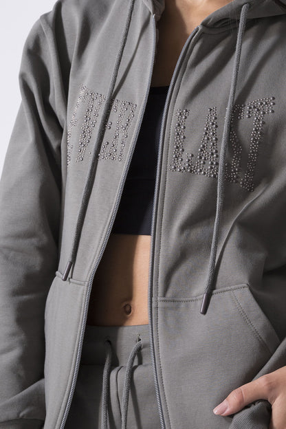 LEISURE FELPA OVER FULL ZIP CON CAPPUCCIO