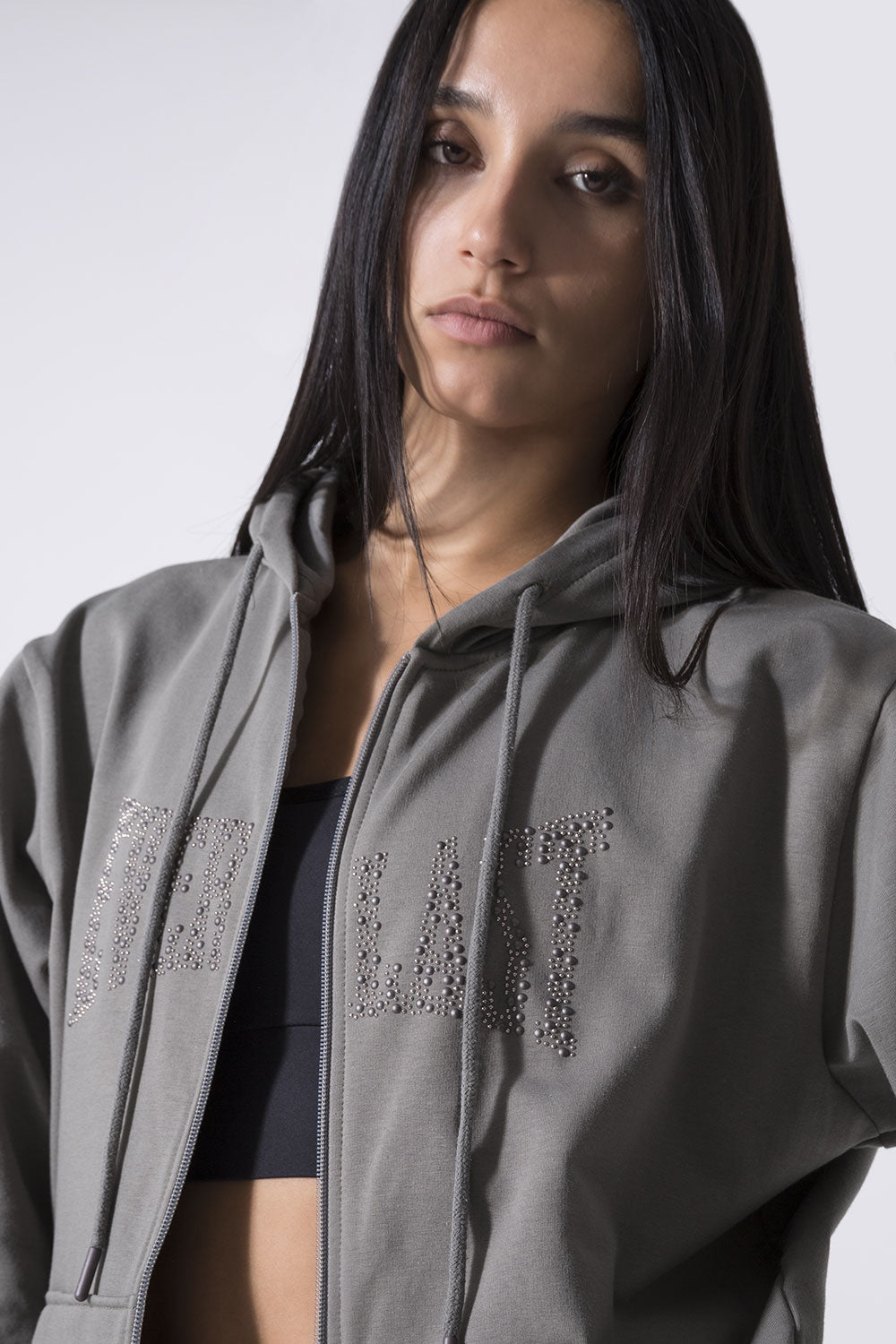 LEISURE FELPA OVER FULL ZIP CON CAPPUCCIO