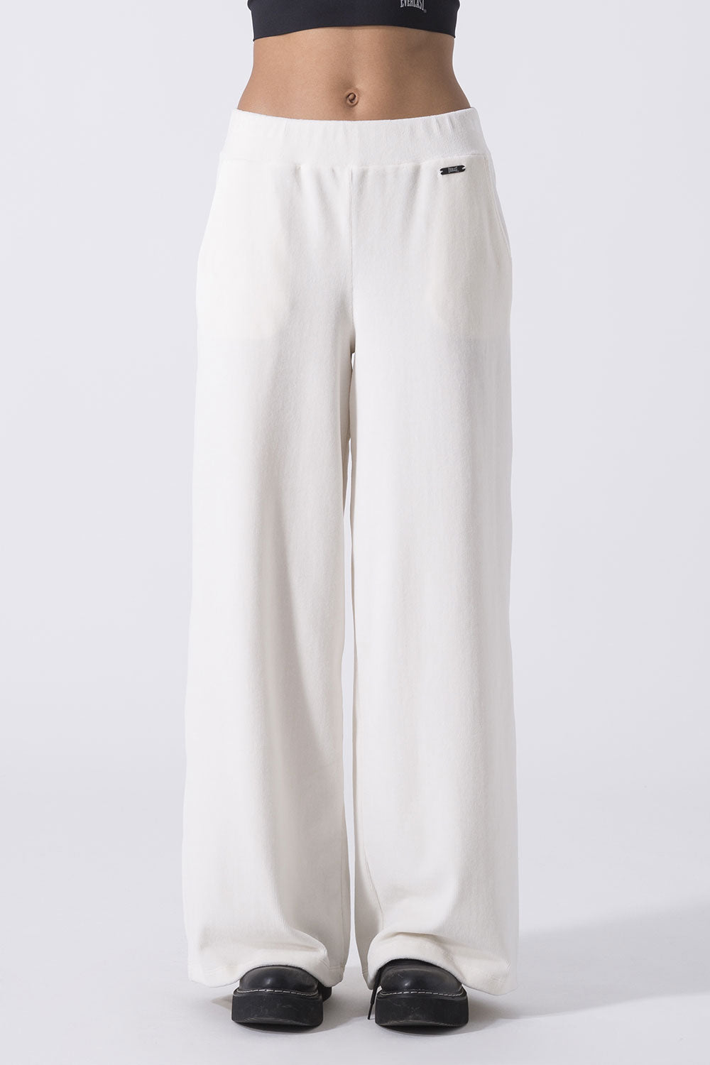 LEISURE PALAZZO RIBBED CHENILLE TROUSERS