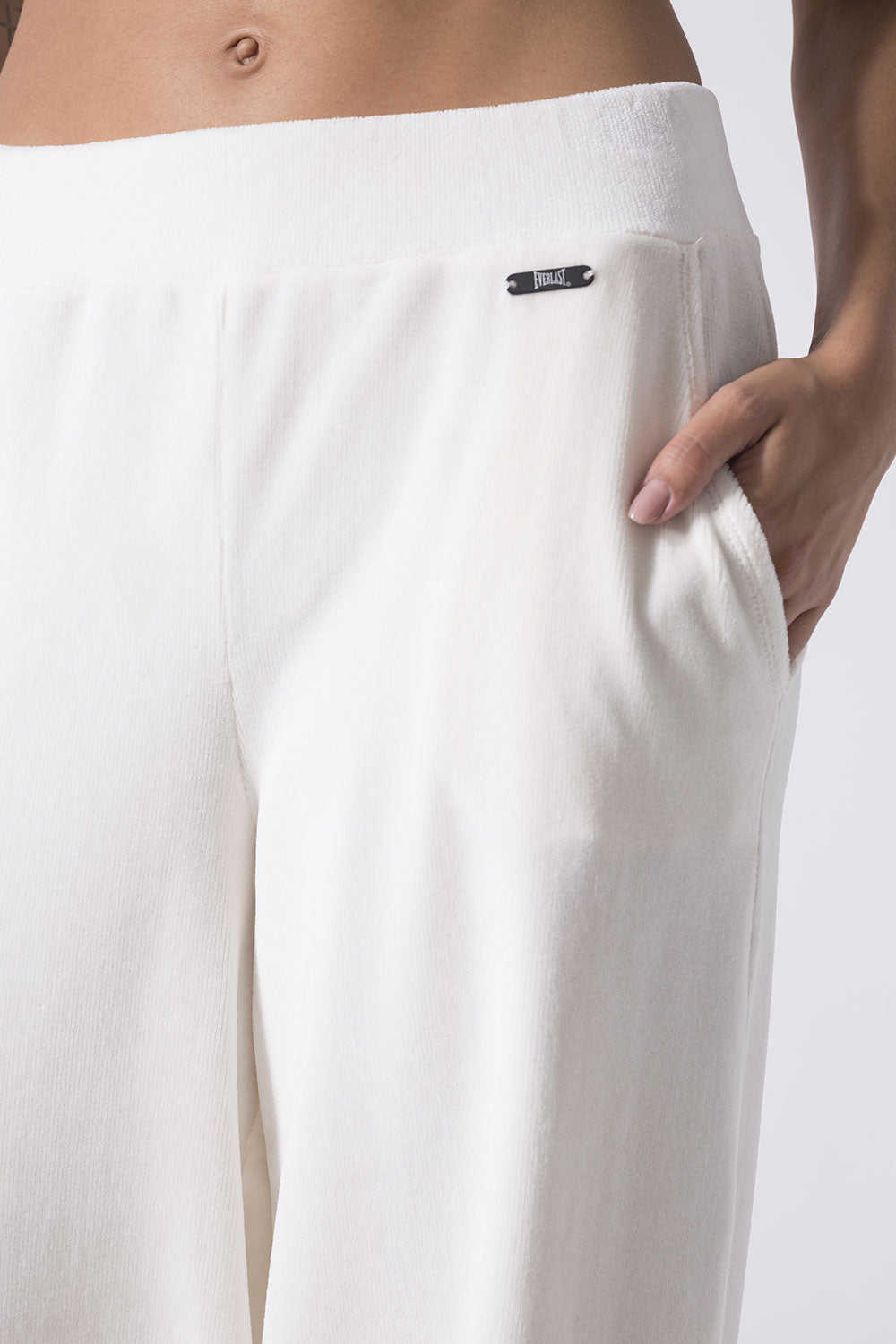LEISURE PALAZZO RIBBED CHENILLE TROUSERS