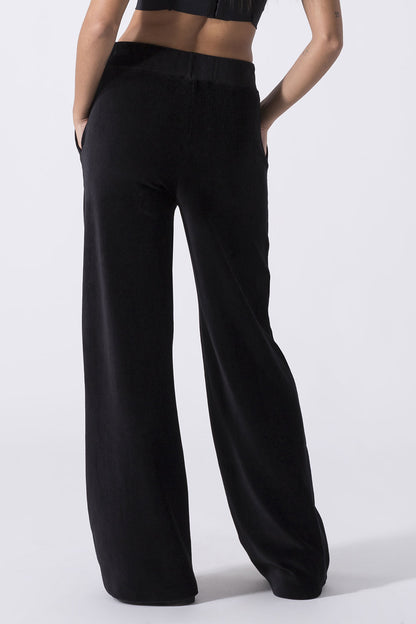 LEISURE PALAZZO RIBBED CHENILLE TROUSERS