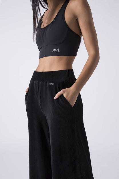 LEISURE PALAZZO RIBBED CHENILLE TROUSERS